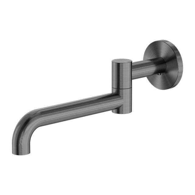 Mecca Wall Mounted Swivel Basin/Bath Spout Only 225mm Gun Metal | The Blue Space