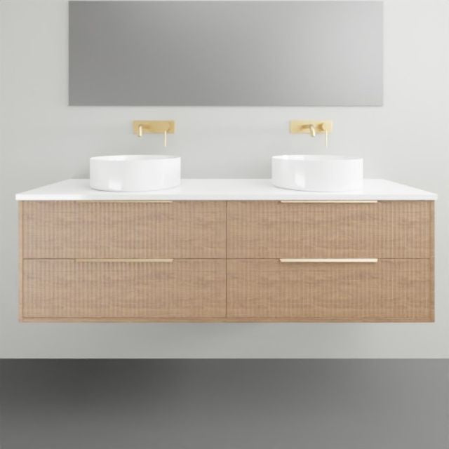 Timberline Emmett Dockland Wall Hung Vanity With Above Counter Basin - 1500mm Double Basin EMM-VCO-1500-D-W-DL | The Blue Space