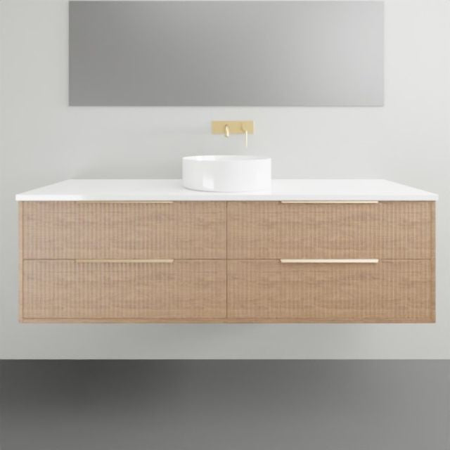 Timberline Emmett Dockland Wall Hung Vanity With Above Counter Basin - 1500mm Single Basin EMM-VCO-1500-C-W-DL | The Blue Space