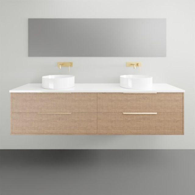 Timberline Emmett Dockland Wall Hung Vanity With Above Counter Basin - 1800mm Double Basin EMM-VCO-1800-D-W-DL | The Blue Space