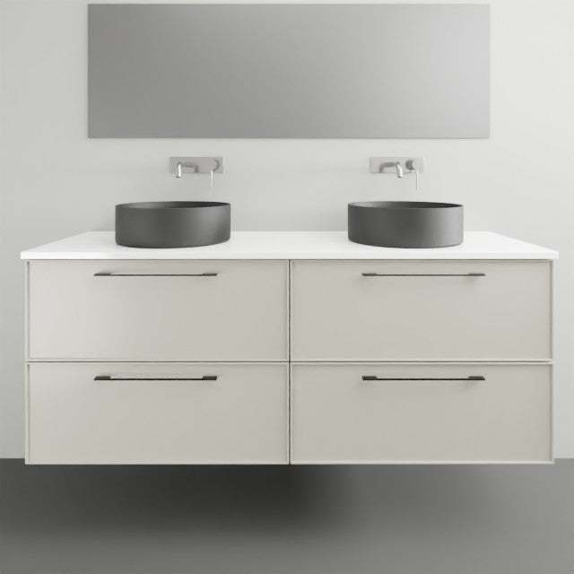 Timberline Henley Kent Wall Hung Vanity With Above Counter Basin - 1500mm Double Basin HEN-V-1500-D-SSA-W-KENT | The Blue Space