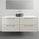 Timberline Henley Kent Wall Hung Vanity With Above Counter Basin - 1500mm Single Basin HEN-V-1500-C-SSA-W-KENT | The Blue Space