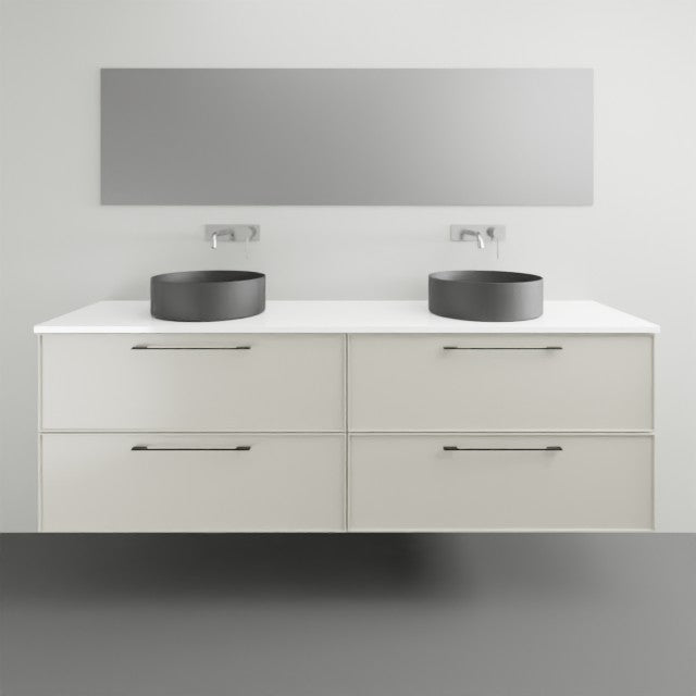 Timberline Henley Kent Wall Hung Vanity With Above Counter Basin - 1800mm Double Basin HEN-V-1800-D-SSA-W-KENT | The Blue Space