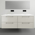 Timberline Henley Kent Wall Hung Vanity With Under Counter Basin - 1500mm Double Basin HEN-V-1500-D-SSU-W-KENT | The Blue Space