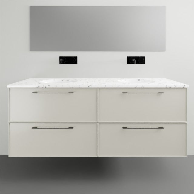 Timberline Henley Kent Wall Hung Vanity With Under Counter Basin - 1500mm Double Basin HEN-V-1500-D-SSU-W-KENT | The Blue Space