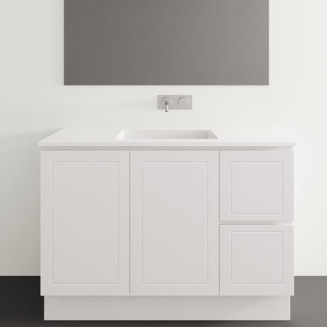 Timberline Nevada Classic 1200mm Floorstanding Vanity White Satin - CLEARANCE