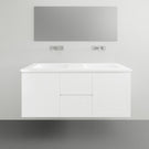 Timberline Nevada Classic Wall Hung Vanity With Ceramic Top 1200 Double bowl - The Blue Space