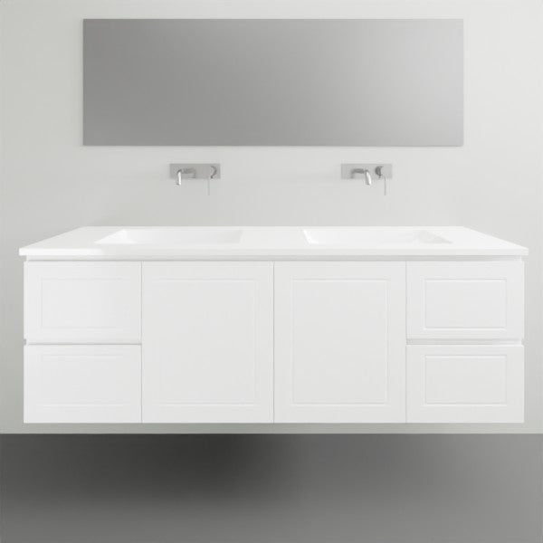 Timberline Nevada Classic Wall Hung Vanity With Ceramic Top 1500mm Double bowl - The Blue Space