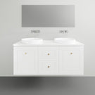 Timberline Nevada Classic Wall Hung Vanity with Silksurface Top - 1200mm double bowl | The Blue Space