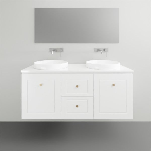 Timberline Nevada Classic Wall Hung Vanity with Silksurface Top - 1200mm double bowl | The Blue Space