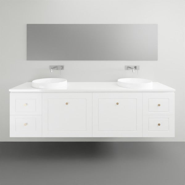 Timberline Nevada Classic Wall Hung Vanity with Silksurface Top - 1800mm double bowl | The Blue Space