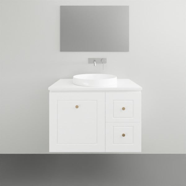 Timberline Nevada Classic Wall Hung Vanity with Silksurface Top - 750mm centre bowl | The Blue Space