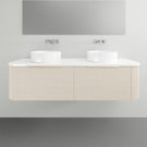 Timberline Santos Apollo Wall Hung Vanity with Silk Surface Top and Above Counter Basin - 1500mm Double Basin | The Blue Space