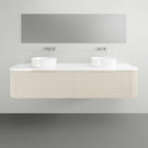 Timberline Santos Apollo Wall Hung Vanity with Silk Surface Top and Above Counter Basin - 1800mm Double Basin | The Blue Space