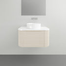 Timberline Santos Apollo Wall Hung Vanity with Silk Surface Top and Above Counter Basin - 750mm Single Basin | The Blue Space