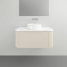 Timberline Santos Apollo Wall Hung Vanity with Silk Surface Top and Above Counter Basin - 900mm Single Basin | The Blue Space