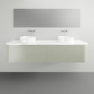 Timberline Santos Flat Wall Hung Vanity with Silk Surface Top and Basin - 1800mm Double Basin | The Blue Space