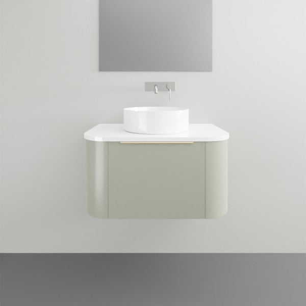 Timberline Santos Flat Wall Hung Vanity with Silk Surface Top and Basin - 750mm Single Basin | The Blue Space