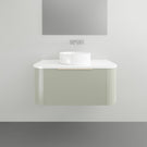 Timberline Santos Flat Wall Hung Vanity with Silk Surface Top and Basin - 900mm Single Basin | The Blue Space