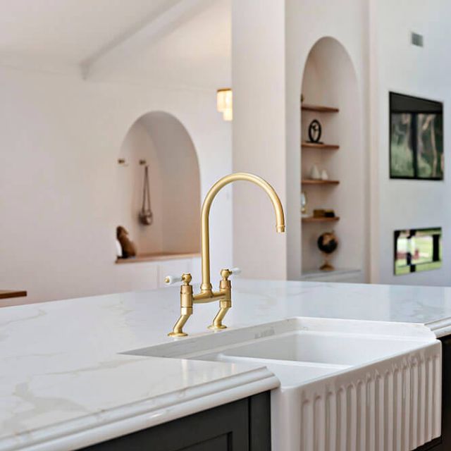 Lifestyle Turner Hastings Ludlow Bridge Mixer Tap - Brushed Brass LU106BM-BB - The Blue Space