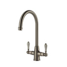 Turner Hastings Ludlow Double Sink Mixer - Brushed Nickel LU102DM-BN - The Blue Space