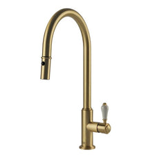 Turner Hastings Ludlow Pull Out Sink Mixer - Brushed Brass LU109PM-BB - The Blue Space