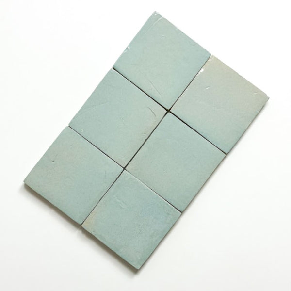 Aqua Blue Evelyn Handmade Zellige 100 x 100 x 12mm