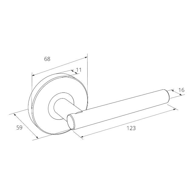 Zanda Baxter Door Handle Dimensions