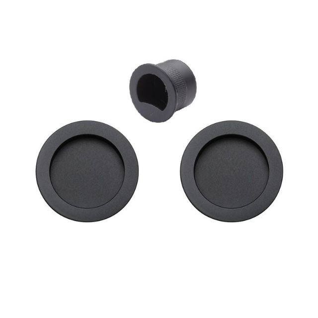 Zanda Visca Round Flush Pull Kit Matte Black - The Blue Space