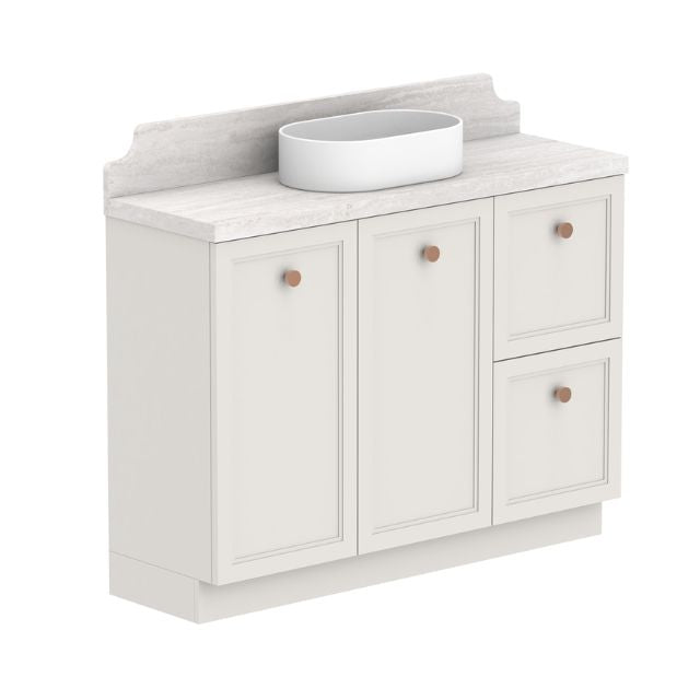 ADP Mabel Ensuite Floor Standing Vanity With Durasein Benchtop - 1200mm Centre Basin MABECW1200WKCDU | The Blue Space