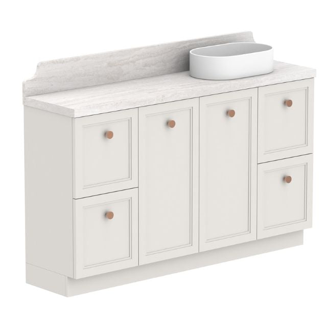 ADP Mabel Ensuite Floor Standing Vanity With Durasein Benchtop - 1500mm Right Basin MABECW1500WKRDU | The Blue Space