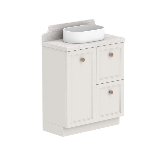 ADP Mabel Ensuite Floor Standing Vanity With Durasein Benchtop - 750mm Centre Basin MABECW0750WKCDU | The Blue Space