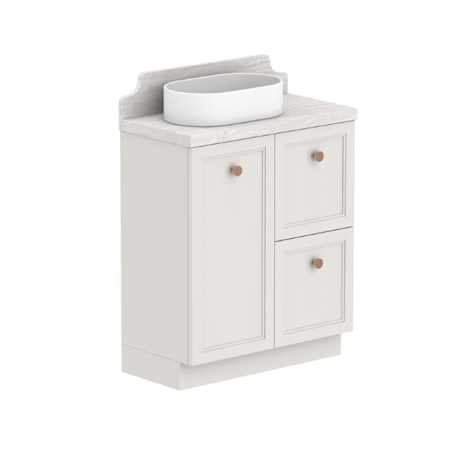 ADP Mabel Ensuite Floor Standing Vanity With Durasein Benchtop - 750mm Left Basin MABECW0750WKLDU | The Blue Space