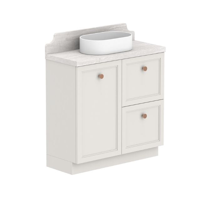 ADP Mabel Ensuite Floor Standing Vanity With Durasein Benchtop - 900mm Centre Basin MABECW0900WKCDU | The Blue Space