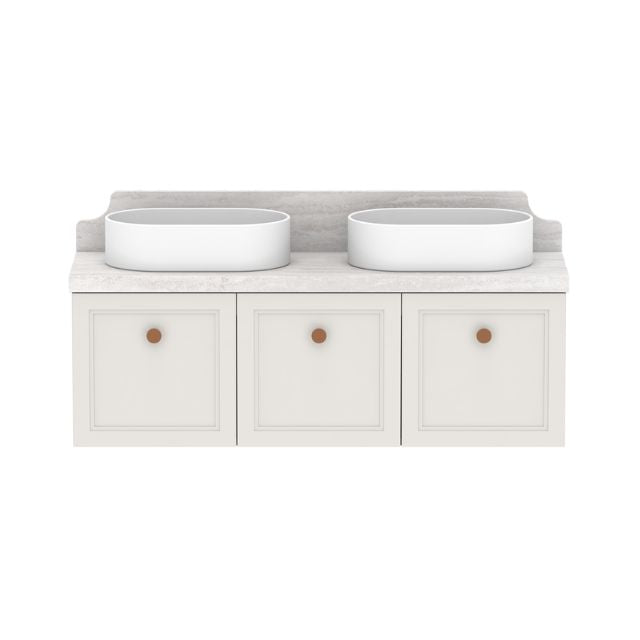 ADP Mabel Ensuite Wall Hung Vanity With Cherry Pie Premium Solid Surface Benchtop - 1200mm Double Basin MABECS1200WHDCP | The Blue Space