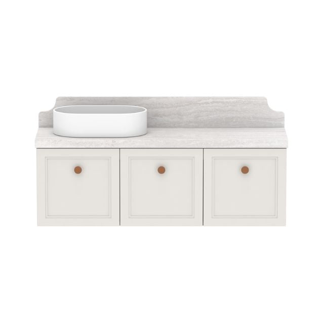 ADP Mabel Ensuite Wall Hung Vanity With Cherry Pie Premium Solid Surface Benchtop - 1200mm Left Basin MABECS1200WHLCP | The Blue Space