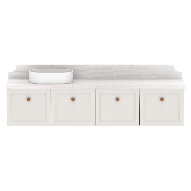 ADP Mabel Ensuite Wall Hung Vanity With Cherry Pie Premium Solid Surface Benchtop - 1800mm Left Basin MABECS1800WHLCP | The Blue Space