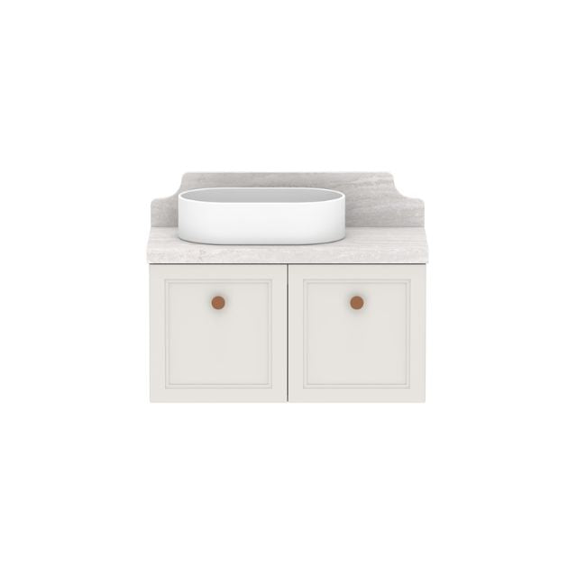 ADP Mabel Ensuite Wall Hung Vanity With Cherry Pie Premium Solid Surface Benchtop - 750mm Left Basin MABECS0750WHLCP | The Blue Space