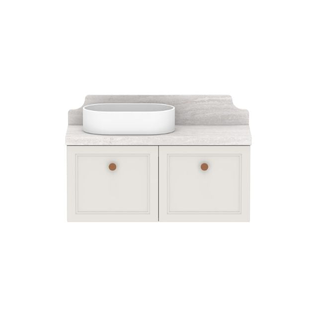 ADP Mabel Ensuite Wall Hung Vanity With Cherry Pie Premium Solid Surface Benchtop - 900mm Left Basin MABECS0900WHLCP | The Blue Space