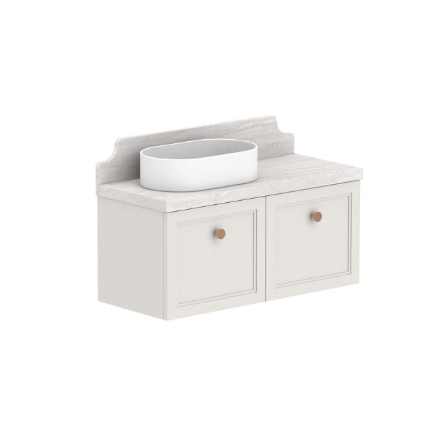 ADP Mabel Ensuite Wall Hung Vanity With Durasein Benchtop - 900mm Left Basin MABECS0900WHLDU | The Blue Space