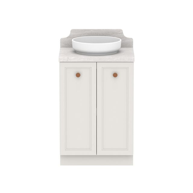 ADP Mabel Floor Standing Vanity With Cherry Pie Premium Solid Surface Benchtop - 600mm Single Basin MABFDW0600WKCCP | The Blue Space