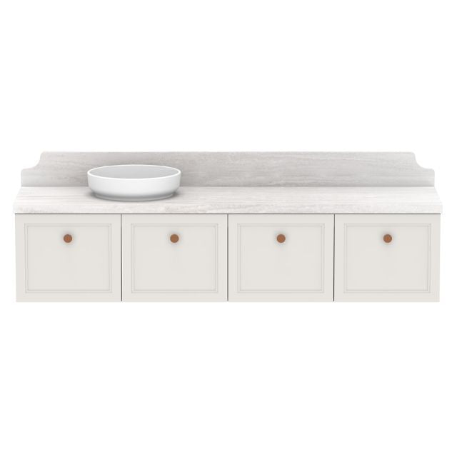 ADP Mabel Wall Hung Vanity With Cherry Pie Premium Solid Surface Benchtop - 1800mm Left Offset Basin MABFCS1800WHLCP | The Blue Space