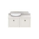 ADP Mabel Wall Hung Vanity With Cherry Pie Premium Solid Surface Benchtop - 900mm Left Offset Basin MABFCS0900WHLCP | The Blue Space