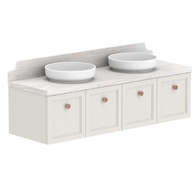 ADP Mabel Wall Hung Vanity With Durasein Benchtop - 1500mm Double Basin MABFCS1500WHDDU | The Blue Space