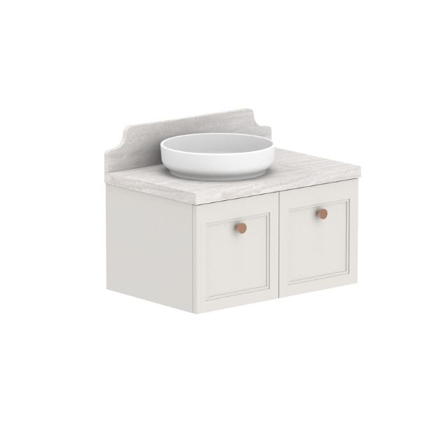 ADP Mabel Wall Hung Vanity With Durasein Benchtop - 750mm Left Offset Basin MABFCS0750WHLDU | The Blue Space