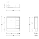 Technical Drawing - ADP Petite Shelf Vanity with Kickboard