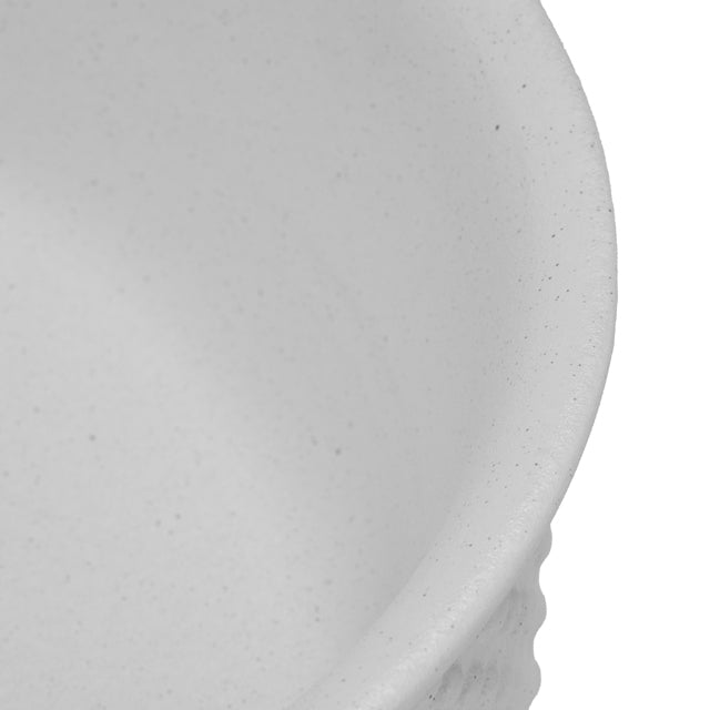 Bao Pill 500mm Above Counter Diamond Embossed Basin - Matte White Textured  | The Blue Space