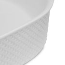 Bao Pill 500mm Above Counter Diamond Embossed Basin - Matte White Textured  | The Blue Space