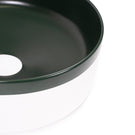 Bao Round 370mm Matte White Texture and Dark Green Above Counter Basin  | The Blue Space