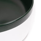 Bao Round 370mm Matte White Texture and Dark Green Above Counter Basin  | The Blue Space